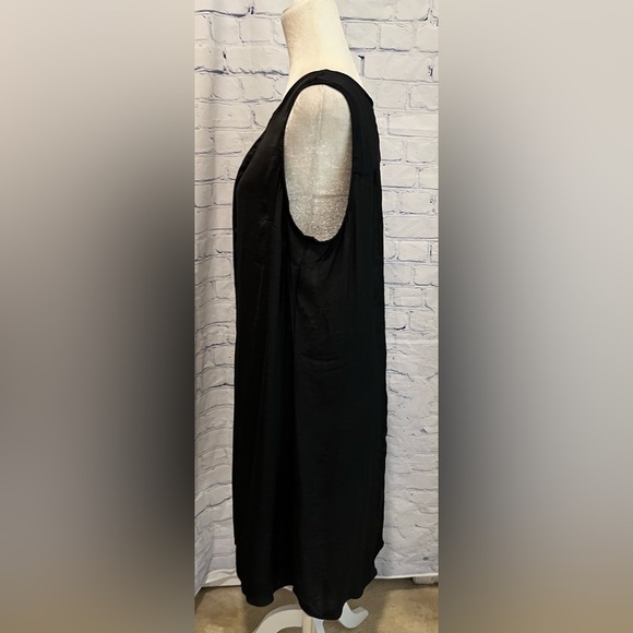Ellos front black pleated sleeveless dress size large 18/20 - Picture 3 of 6